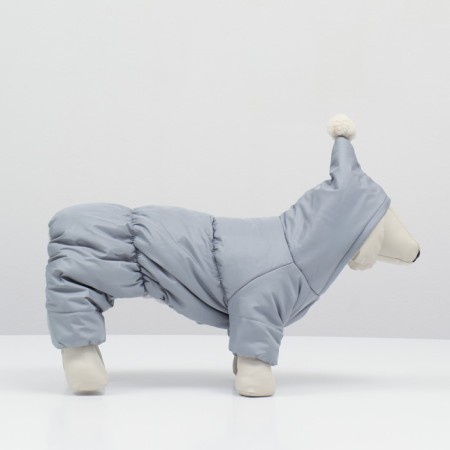 Winter overalls for animals, fleece, XL (DS 32-34, Osh 32, OG 40-44 cm), gray-1