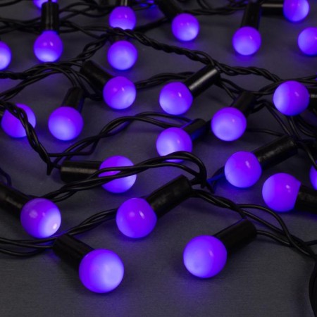 Garland “thread” 20 m with nozzles “balls 1.5 cm”, IP44, dark thread, 200 LED, purple purple, 8 modes, 220 V