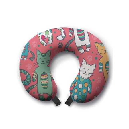 Pillow for travel "Cats in pajamas", size 30x25x10 cm