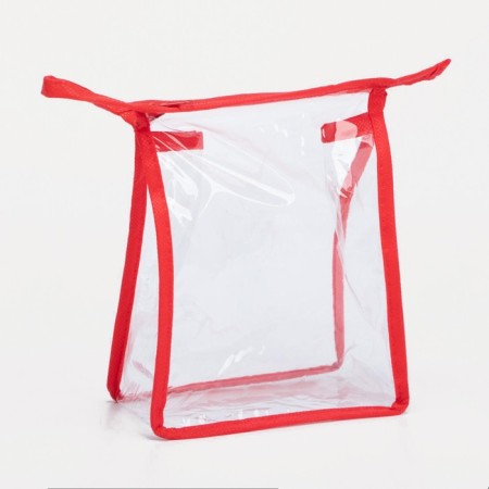 Lightning cosmetic bag, red/transparent color-1