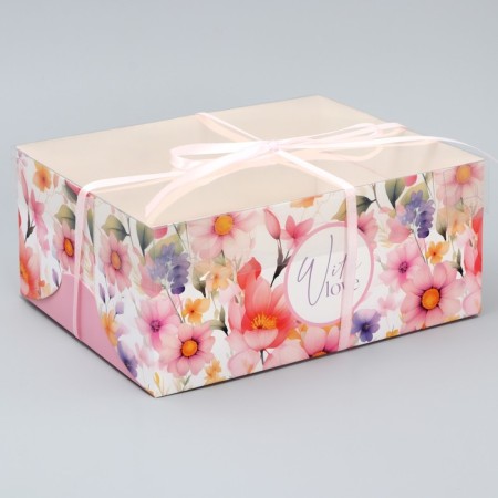 Capcake box, confectionery packaging, 6 cells "Tenderness" 23 x 16 x 10 cm-1