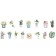 Stick Paper "Home flowers" 1.2 - 2.5 cm 100 pcs in a roll 11x8 cm