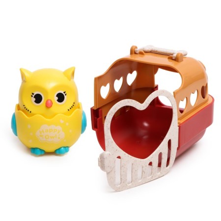 Inertial “owl” toy, in carrying, moves from pressing, color mix-11