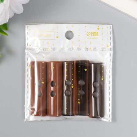 Button plastic for creativity 2 punctures "under a tree. Rectangle" 5x1.5x0.7 cm-3