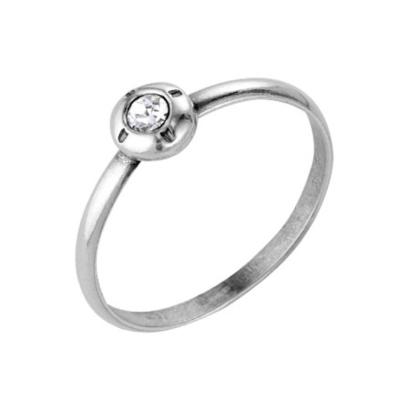 Ring "Classic" Circle with an insert, echoing with oxidation, 18 size