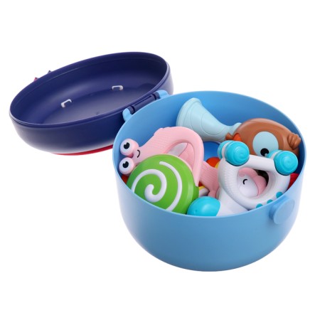 A set of rattles with the zoo editors, in the case-12