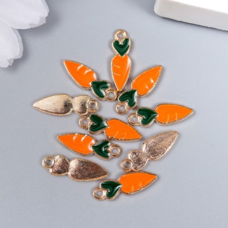 Decor for creativity metal, enamel "carrot" orange 0.5x1.6 cm-2