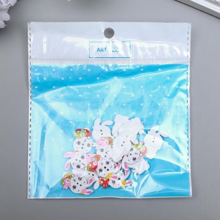 Buttons wood for creativity 2 punctures "Zveka with a bunny" set of 15 pcs mix 2.4x1.5 cm-3