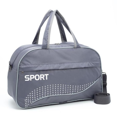 Sports bag with lightning, external pocket, gray color