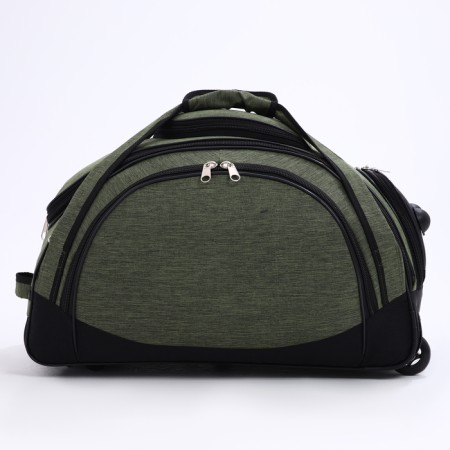 Road bag on wheels, 3 outer pockets, black color/hack-1