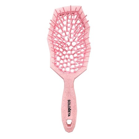 Comb for dry and wet hair Solomeya, massage, with wide teeth, pink
