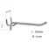 A single hook for a metal perforated panel, step 25 mm, d = 6 mm, l = 250mm, chromium color