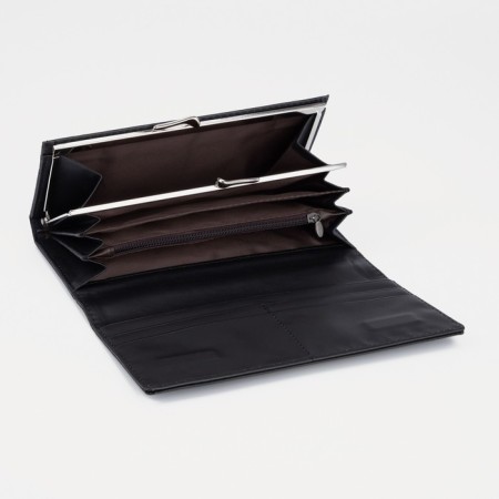 Women's wallet on magnets, black color-2
