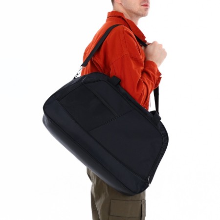 Road bag with lightning, 2 outer pockets, long belt, black color-2