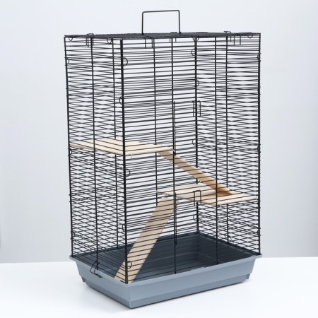 Chinchilla cage (2 wooden shelves), 58 x 40 x 90 cm Mix flowers