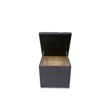 Puff with a lid and weighting, 400 × 400 × 420 mm, Savana plus matting, Grafit color-1