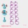 Clamps for Konfinetta confectionery bags, set12 pcs, silicone, purple