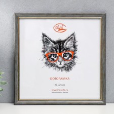 Photo frame plastic 25x25 cm, gray with gold (plastic screen)