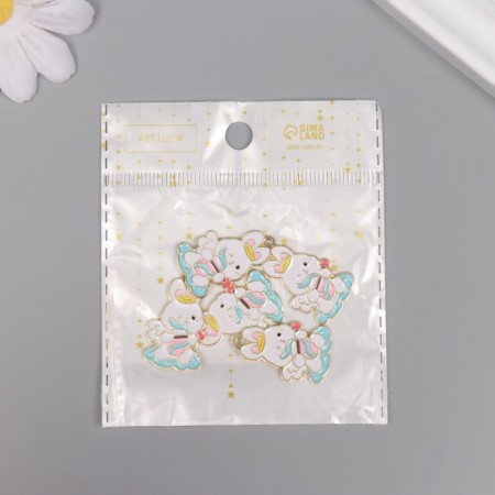 Decor for creativity metal, enamel "Bunny-Kupidon" 2.7x1.7 cm-3