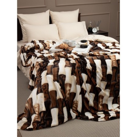 Texrepublic blanket, size 180x200 cm, brown color-9