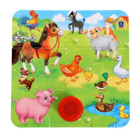 Soft puzzle with a music chip "Farm"-1