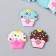Decor for creativity rubber "Cupcakes with sprinkling" set of 15 pcs MIX 3x3 cm