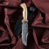 Caucasian knife, tourist "east" with scabbard, steel - 40x13, handle - nut, 14 cm