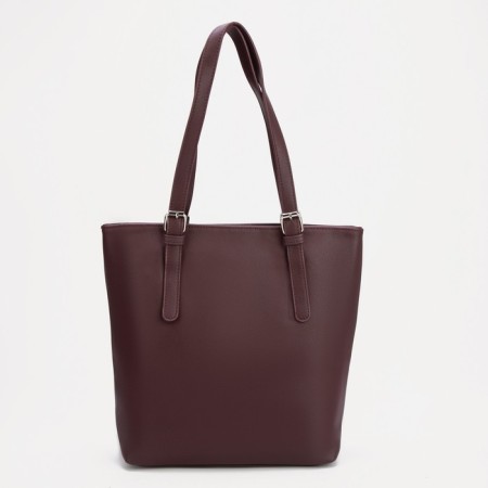 Luggage bag, external pocket, long belt, burgundy color