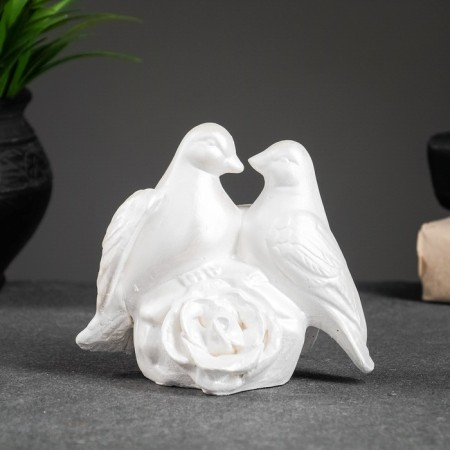 Figure "pigeons" pearl, 12x12x7cm-4