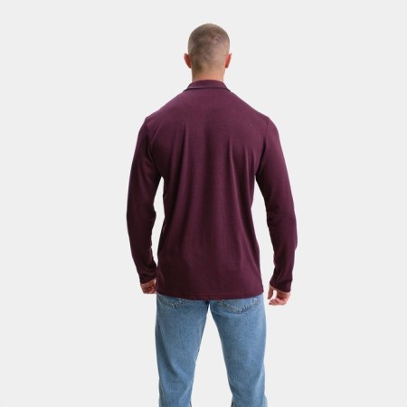 Male polo with long sleeve, burgundy color, size 48 (l)-4