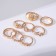 Ring set 8 pieces "Nature", size mix, color gold