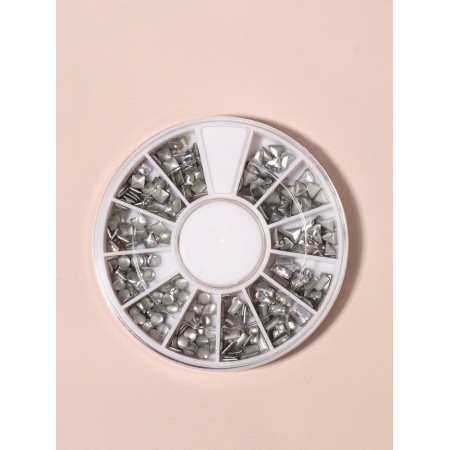 Decorative elements for decor, voluminous, holographic, 12 cells, silver color-5