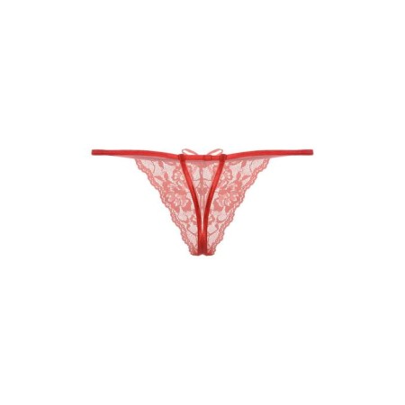 Thong with access Softline Collection, lace, red color, size S/L-2