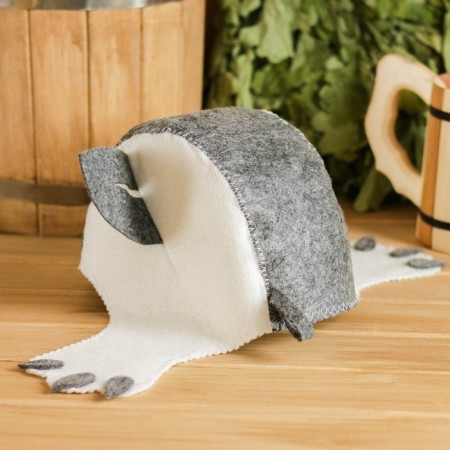 Bath cap with children's applique "cat", felt, economy-1