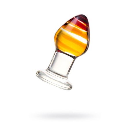 Sexus Glass anal plug, glass, transparent, 9 cm, d = 4 cm
