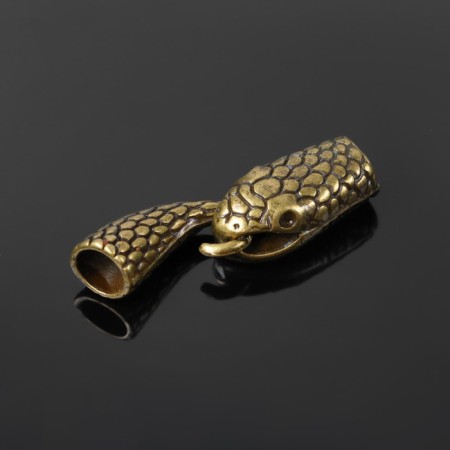 Castle Container "Snake", 36-12 mm (internal 6.5 mm), hook with a response part, (set 2 pcs.), Bronze color
