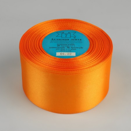 Satin tape, 50 mm × 33 ± 2 m, color orange No. 021-2