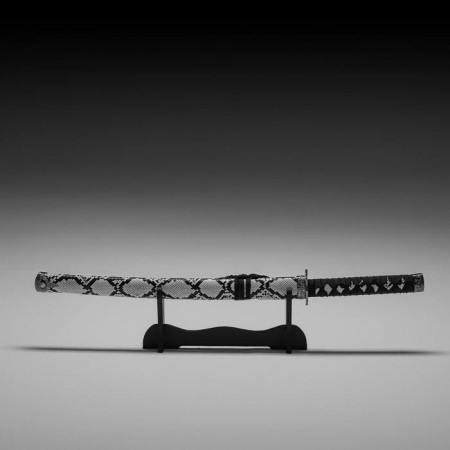 Souvenir weapon "Katana on the stand", gray scabbard for snake skin, 70 cm