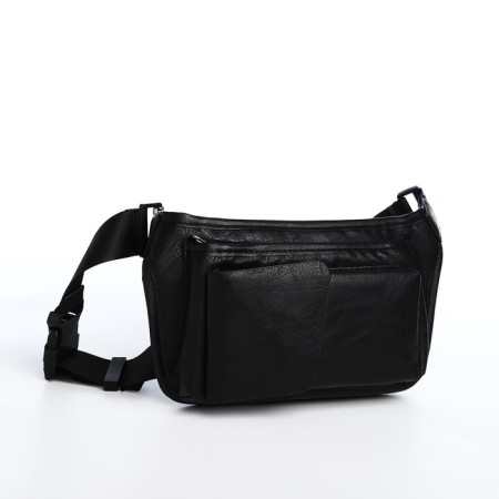 Lightning waist bag, 3 outer pockets, black color-3