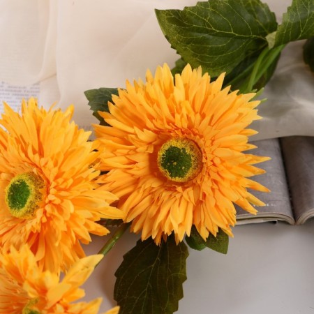 Artificial flowers "Chrysanthemum Color Galant" 10x60 cm, yellow-1