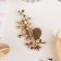 Brooch "Pearl Loze", Pink color in gold