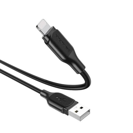 Cable Borofone BX42, Lightning - USB, 2.4 A, 1 m, TPE braid, black-2