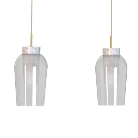 Люстра Mantra Nora, E27, 3х20Вт, 1080х180х387 мм, цвет золотой, мрамор