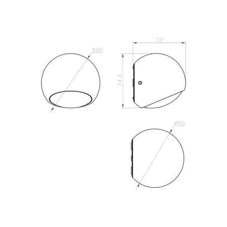 Bra Outdoor O032WL-L3B3K, LED, 3.5 W, 75x80x75 mm, 154 lm, 3000k, black-4