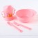 A set of children's dishes, 4 items: bowl, spoon, fork, chip with solid nose 200 ml, MIX color