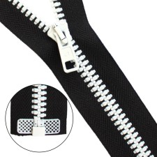 Tractor lightning T10 (6 mm), one lock, length 40 cm, black color, white