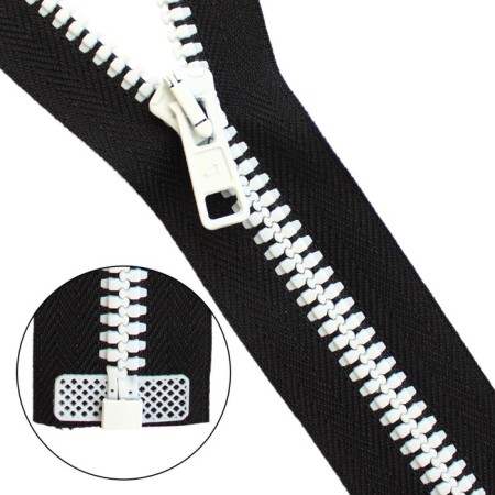 Tractor lightning T10 (6 mm), one lock, length 40 cm, black color, white