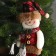 Soft toy "Snowman in a cage" 8x29 cm, red-brown