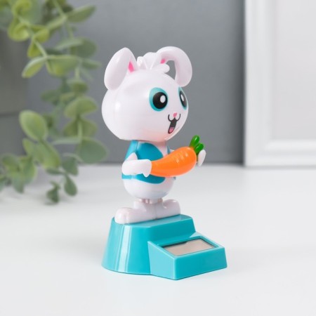 Plastic pendulum from the solar battery "Bunny with carrots" 4.8x5.7x10.3 cm-1