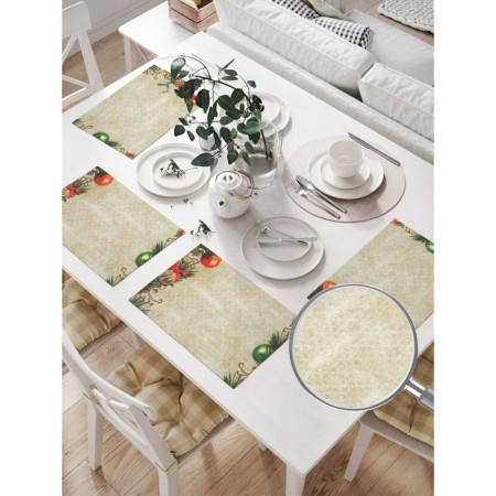 A set of napkins for setting the table "New Year's tree vintage", rectangular, size 32x46 cm, 4 pcs-1